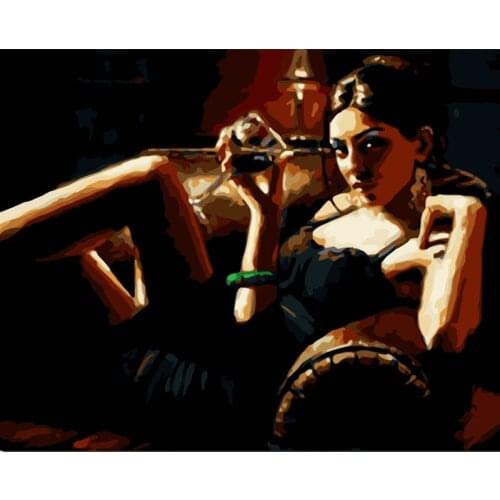 Painting By Numbers DIY Dropshipping Big size Sexy seductive sofa beauty Figure Acrylic House Decoration Art picture Gift