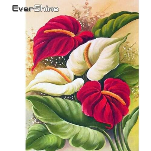 EverShine Diamond Mosaic Flowers Bead Embroidery 5D DIY Diamond Painting Handicraft Wall Art Cross Stitch Rhinestones Pictures