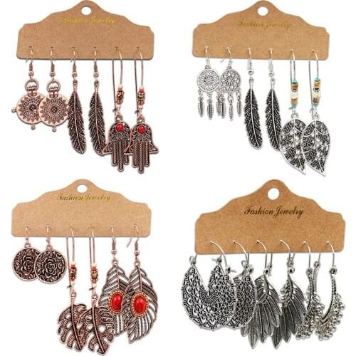 Best Selling Vintage Earrings Personalized Exaggerated Long Net Red Bohemian Suit Creative Ear Stud Ear Stud Wholesale