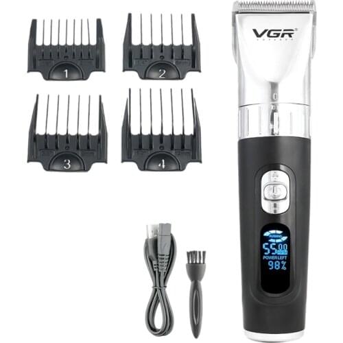 VGR V-069 Hair Clipper Trimmer for Men Rechargeable Professional Beard Trimmer Cutting Machine with LED Men Grooming Clippers