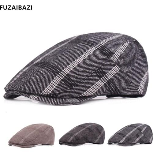 FUZAIBAZI Fashion Adjustable Size Autumn Winter Mens Beret Gorras Woman Literary Youth Artist Retro Leisure Tongue Cap Snapback