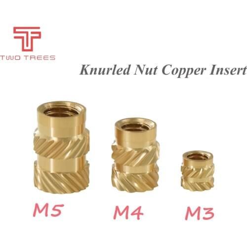 Mellow Brass Hot Melt Inset Nuts Heating Molding Copper Thread 3D Printer Parts SL-type Double Twill Knurled Injection Brass Nut
