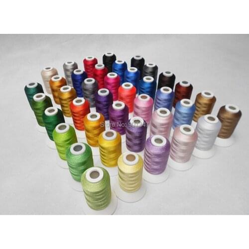 Polyester Embroidery Machine Thread Set - 40 Spools, 500 meters each