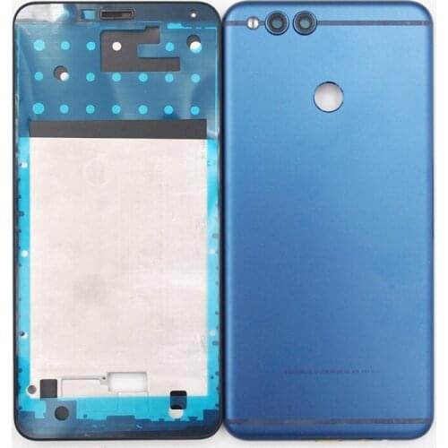 BaanSam New Front Frame LCD Screen Frame Battery Door Back Cover For Huawei Honor 7X Housing Case With Power Volume Buttons