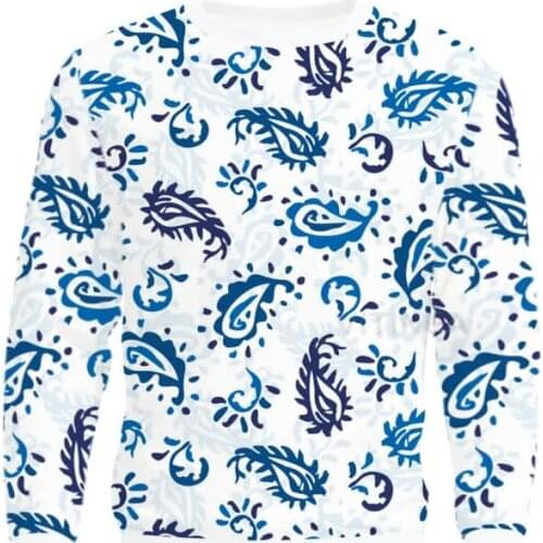 New Fashion Men Women 3D Printed Bandana Sweatshirt Paisley Sleeve T Shirt Sport Pullover Tops Tees v6