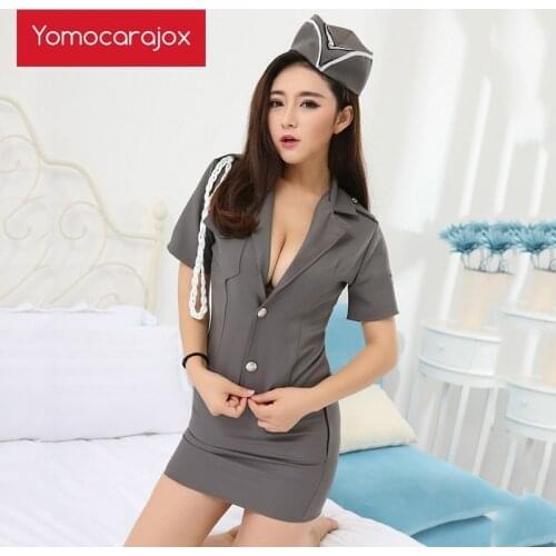 New Ladies Fancy Halloween Costume Cop Outfit Woman Cosplay Sexy Costumes Hot Erotic Lingerie Police For Women Lenceria Womens