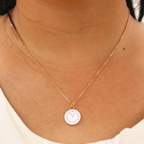 2Pairs/lot Cute Girls Tiny Enamel Clock Pendant Necklace For Women Gold Chain Choker Bijoux Female Jewelry Party Gift