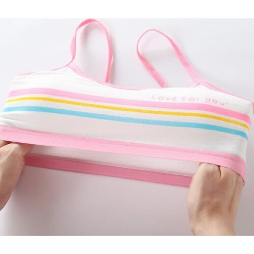 5pcs Young Girls Solid Soft Cotton Bra Puberty Teenage Breathable Underwear Kid training bras for girls