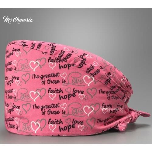 Adjustable Multicolor printing clinical Male and female Surgical hat Beautician Scrub cap Pet clinic hat wholesale medical hat