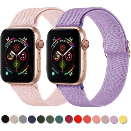 Nylon Watch Band for Apple Watch 38mm 40mm 42mm 44mm Braided Bracelet for IWatch Series SE 6 5 4 3 2 1 Sports Correa 19 Colors