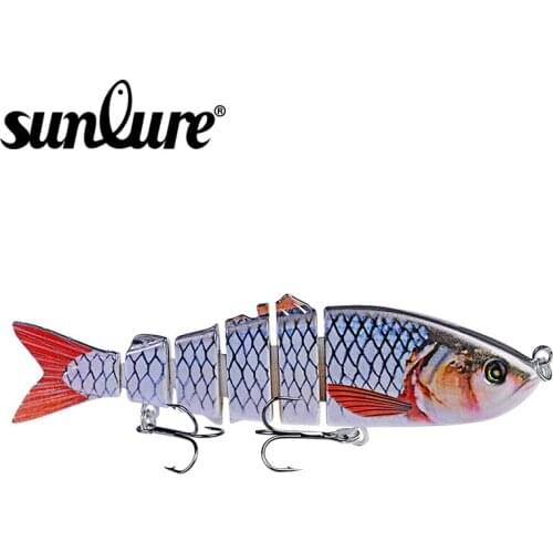 SUNLURE Swimbait 3D Eye 1pc Sunlure 6 Sections Fishing Lure 0.51oz-18.5g/12cm-4.72" Fishing bait 6# Hook Fishing Tackle