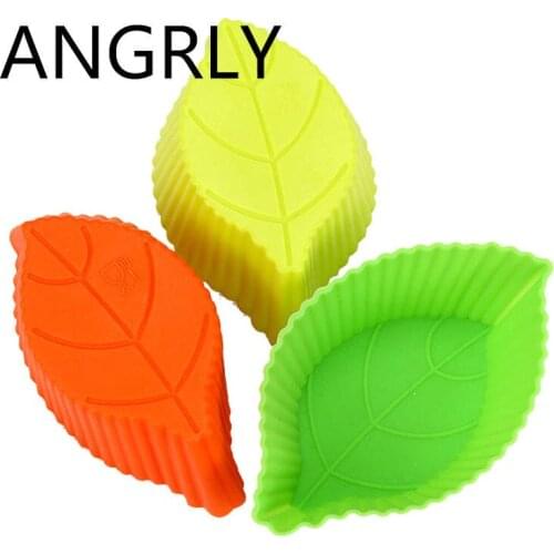 ANGRLY Silicone Design Cake Muffin Cups Kitchen Creative Accessories Diy Cupcake Bake Tool Soap Mold Ice Chocolate Mold
