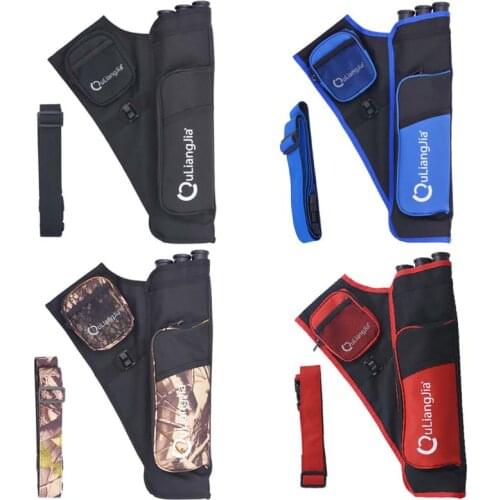 Archery Arrow Quiver 3 Tubes Waist Arrow Bag Holder Belt Arrow Case Adjustable Belt Strap Hunting