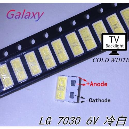 LED LG Innotek LED 100PCS LED Backlight 1W 7030 6V Cool white TV Application smd led cold white 98-105lm