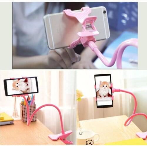 Universal Mobile Lazy Bracket Two Clamp Flexible Phone Stand Holder Bed Desktop Bracket Support for Mobile Phones Device