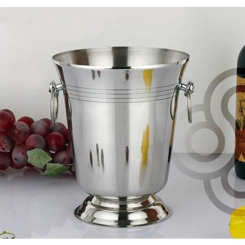 Stainless steel bucket wine grape beer barrel ice pail champagne bucket ice barrel bar KTV Club