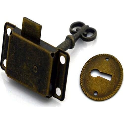 Vintage Antique Classical lock furniture lock Drawer Bronze Glass Locks Shift door lock KF205