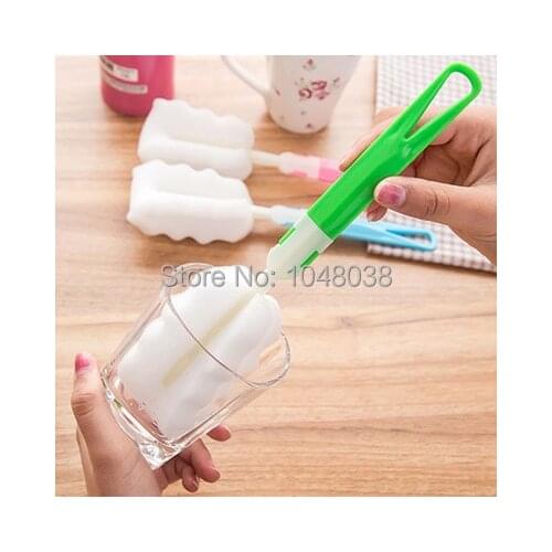 Top Quality Cheap Uesful Sponge Brush Bottle Cup Glass Washing Cleaning, Kitchen Item Cleaner Tools for Dish Ship in Random