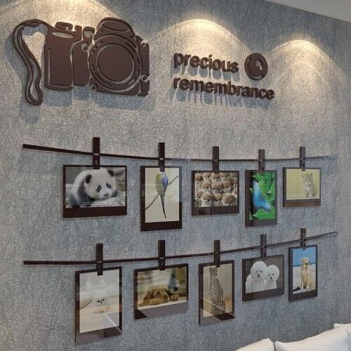 SLR Camera 3D Wall stickers Photo wall living room sofa background Acrylic wall sticker warm photo frame Home decor Wall Art