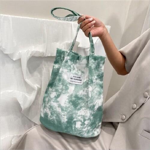 Female Shoulder Bags Fashion Tie Dye Letter Label Handbag Casual Simple High Capacity Shopping Tote Bags For Women Сумка Женская