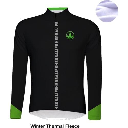 HERBALIFE Pro team winter Thermal Fleece Cycling Jersey Long Sleeve Clothing Bike Wear Clothes Bicycle Maillot Sportwear 6512