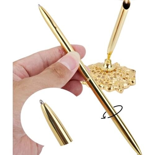 Gold Antique Wedding Signing Pen with Filigree Base Wedding Guest Book Registry Signature Signing Pens Reception Desk Supplies