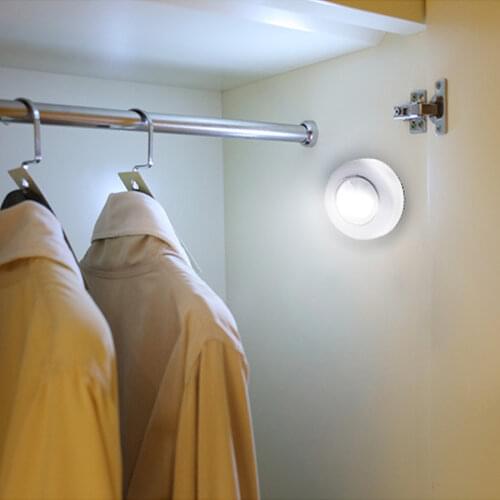 3*AAA Battery Luminaire Led COB Under Cabinet Lights Night Light Lightly Press for Furniture Cupboard Kitchen Wardrobe Drawer