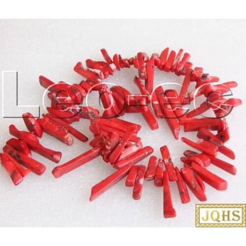 38mm branch red coral Loose Strand beads For Jewelry Making DIY 17" v1813