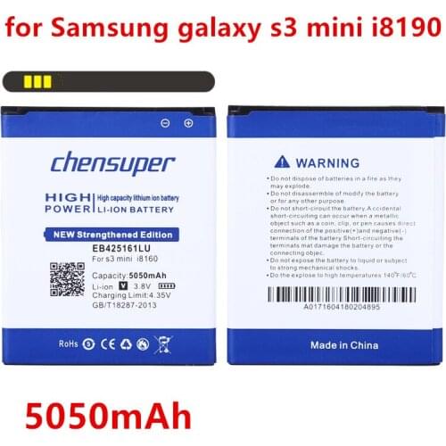 5050mah EB425161LU For Samsung S3 Mini Battery For Galaxy I8160 S7562 I8190 I669 Ace2 S7568 S7566 S7572 I759 Mini S3