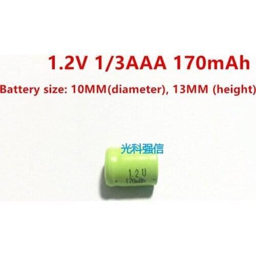 6PCS Original New 1.2V 1/3AAA 170mAh Ni-Mh 1/3 AAA Ni-Mh Rechargeable Battery
