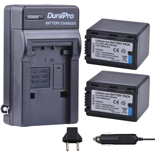 VW-VBK360 3600mAh Battery + Single Charger for Panasonic HC-V10, HC-V100, HC-V100M, HC-V500, HC-V500M, HC-V700, HC-V700M