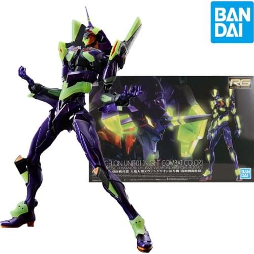 Bandai Rg Limited Eva Unit-01 Night Combat Color Anime Neon Genesis Evangelion Collection Robot Action Figure Model Kids Toys