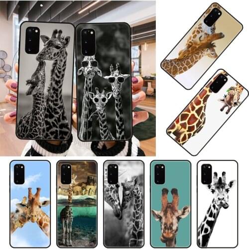 Phone Case For SamSung Galaxy S Note 10 20 7 8 9 Plus Edge E Ultra Lite Black Cover Waterproof Fashion Cute Giraffe Anime