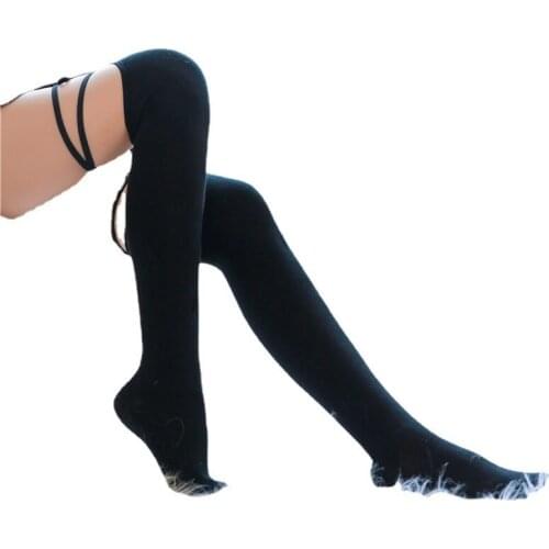 Black Bandage Lolita Striped Socks Women Funny Sexy Thigh High Nylon Long Stockings Cute Exotic Socks For Girls
