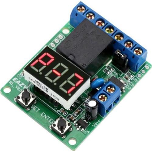 DC 12V 24V Digital Voltage Control Relay Module Relay Switch Control Board Module LED Voltmeter Charging Discharge Monitor