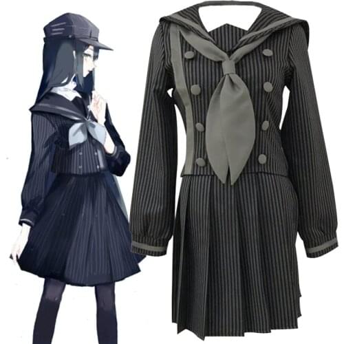 Danganronpa V3 Killing Harmony Cosplay Saihara Shuichi Costume Super Detective Suit Women Girls JK Uniform Sailor Dress with Hat