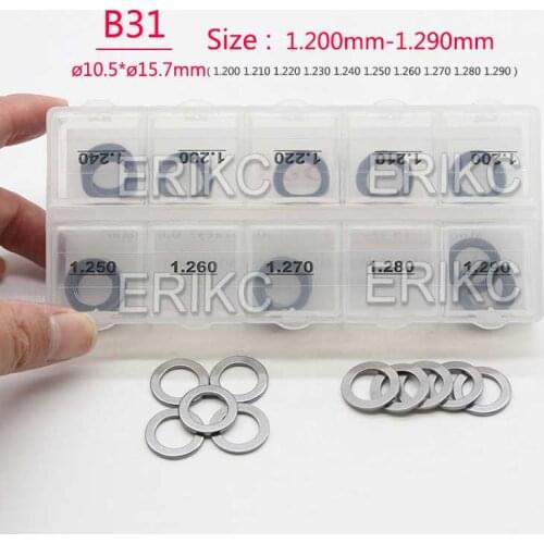 ERIKC B31 Diesel Engine Parts Injector Washer And Fuel Injection Shim Kits, gasket size:1.20mm--1.29mm
