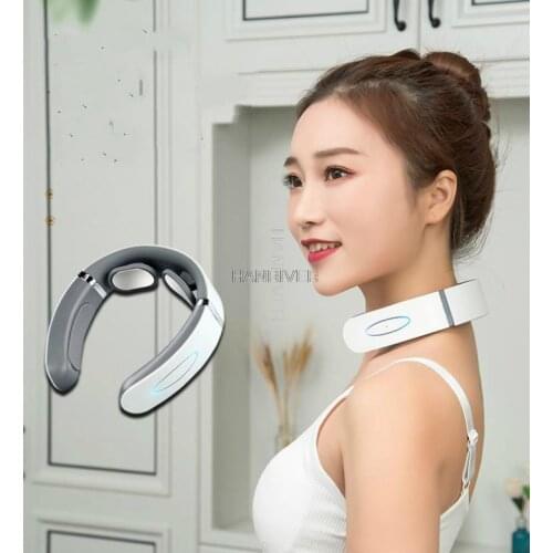 Electric Pulse Neck Massager Cervical Traction Collar Therapy Pain Relief Stimulator Guasha Acupuncture Cupping Patting Massage