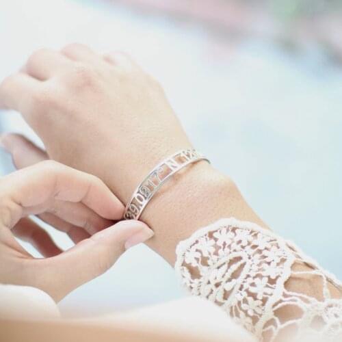 Customized Mens Personalized Name and Letter Bracelet Womens Personalized Bangle Gold Stainless Steel Christmas Jewelry Gift