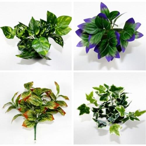 1PCS 14 kinds of style Green Imitation Fern Plastic Artificial Grass Leaves Simulation Plant for Home Garden Wedding Decoration