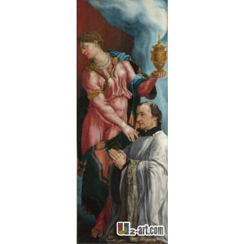 Canvas Prints (Martin van Heemskerck ) The Donor and Saint Mary Magdalene wholesale fine art painting Religion-122 (12*32 inch )