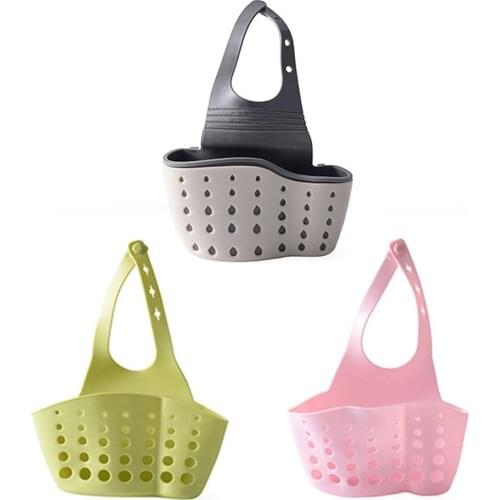 Kitchen Utensils Sink Double Drain Bag Storage Rack Sponge Pool Storage Supplies Hanging Basket Drain Rack