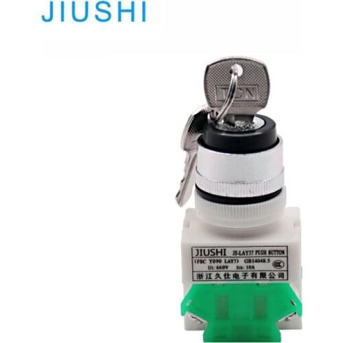 Copper silver point LAY37-20Y/3 push button switch with key 3 position selector switch 2NO