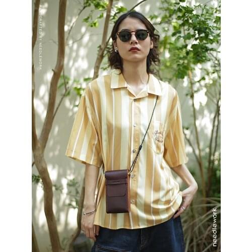 Mini Crossbody Bag Retro Leather Ewha Wooden Slim Cigarette Case Ladies Lipstick Phone Cosmetic Card Storage Box Smoking Holder