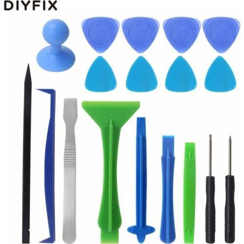 DIYFIX 18Pcs Opening Repair Tool Kit Screwdriver Set Phone Screen Disassembly Tools for iPhone iPad Mobile Cell Phone Tablet PC