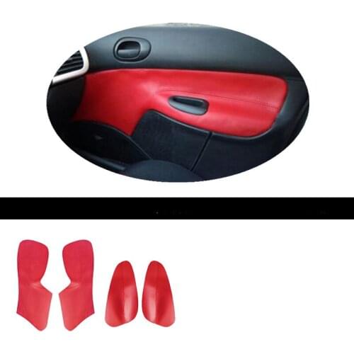 For Peugeot 206 207 Citroen C2 Accessorie 4pcs/lot Car Door Plate Leather Protective Cover Case for 4 Doors