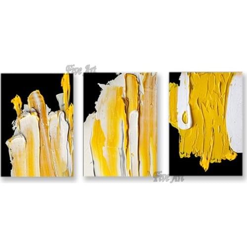 Latest Design 3PCS Abstract Heavily Textured Oil Painting 100% Hand-painted Abstract 3 Panel Thick Acrylic Canvas Wall Decor Art