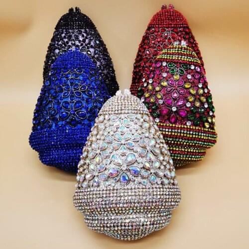 New Fashion Multicolored Rhinestone Evening Clutches Designer Women Diamond Shoulder Phone Bags Lady Crystal Wedding Party Purse