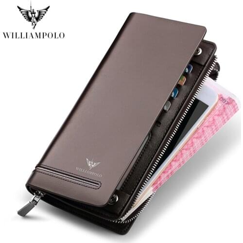 New leather mens wallet multi-functional Long Card Holder Hand Bag Fashion high-end Wallet