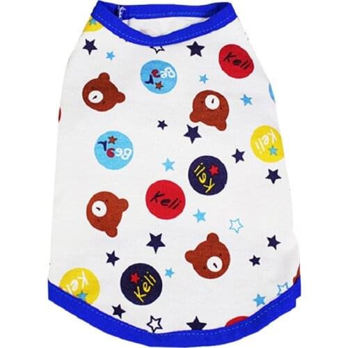 Dog Clothes Small medium Dogs Cute Printed summer Pets tshirt Puppy Dog Clothes Pet Cat Vest Cotton T Shirt Pug Apparel Costumes